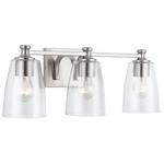 Myles Bathroom Vanity Light - Brushed Nickel / Clear Seeded