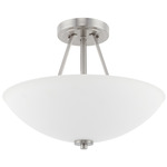 Clean Semi Flush Ceiling Light - Brushed Nickel / Soft White