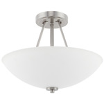 Clean Semi Flush Ceiling Light - Brushed Nickel / Soft White