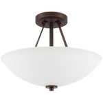 Clean Semi Flush Ceiling Light - Bronze / Soft White