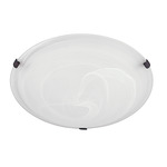 Clip Flush Ceiling Light - White Faux Alabaster
