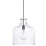 Plus Pendant - Brushed Nickel / Clear Seeded