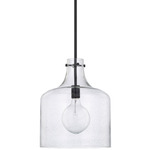 Plus Pendant - Matte Black / Clear Seeded