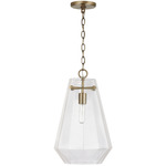 Ex Pendant - Aged Brass / Clear