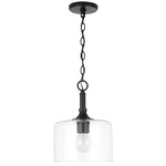 Carter Pendant - Matte Black / Clear Seeded