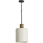 Cylinder Pendant - Dark Pewter / Soft White