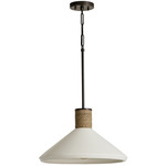 Cone Pendant - Dark Pewter / Soft White