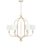 Ophelia Chandelier - Winter Gold / White Fabric