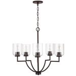 Carter Chandelier - Bronze / Clear Seeded