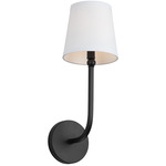 Dawson Wall Sconce - Matte Black / White Fabric