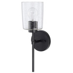 Greyson Wall Sconce - Matte Black / Clear Seeded
