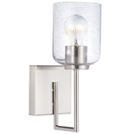 Carter Wall Sconce - Brushed Nickel / Clear Seeded