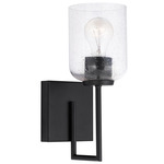 Carter Wall Sconce - Matte Black / Clear Seeded