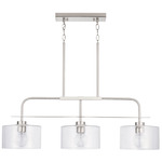 Drum Linear Pendant - Brushed Nickel / Clear Seeded