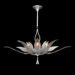 Plume Oblong Chandelier - Silver Leaf / Crystal Dichroic