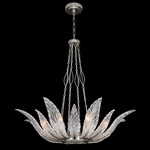 Plume Bowl Chandelier - Silver Leaf / Crystal Dichroic