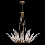 Plume Bowl Chandelier - Gold Leaf / Crystal Dichroic