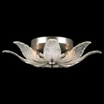 Plume Flush Ceiling Light - Silver Leaf / Crystal Dichroic