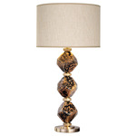 Sobe Argyle Diamond Table Lamp - Beige / Ebony Gold Aventurine