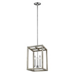 Moffet Street Pendant - Open Box - Chrome / Washed Pine