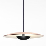 Ginger Pendant - Matte Black / Oak / White Interior