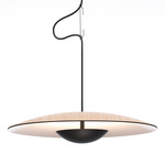 LED-Ginger Pendant - Matte Black / Oak / White Interior