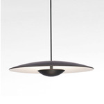 LED-Ginger Pendant - Matte Black / Wenge / White Interior