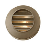 Hardy Island 12V Round Louvered Deck Light - Matte Bronze / Clear