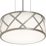 Haven Pendant - Satin Nickel / White