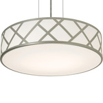 Haven Pendant - Satin Nickel / White