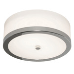Salerno Flush Ceiling Light - Polished Chrome / White
