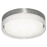 Tribeca Semi Flush Ceiling Light - Satin Nickel / White Acrylic