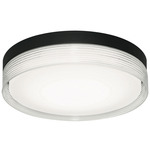 Tribeca Semi Flush Ceiling Light - Black / White Acrylic