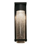 Vasari Outdoor Wall Sconce - Black / Clear Seedy