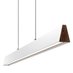 Flair Linear Pendant - White / Walnut