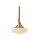 Louis Pendant - Satin Brass / Opal Patterned