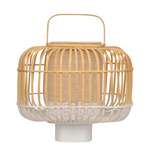 Bamboo Square Table Lamp - White