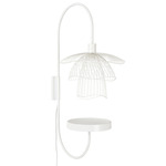 Papillon Shelf Wall Sconce - White / White