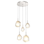 Gem Round Multi Light Pendant - Metallic Beige Silver / Amber