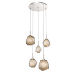 Gem Round Multi Light Pendant - Metallic Beige Silver / Bronze