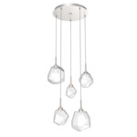 Gem Round Multi Light Pendant - Metallic Beige Silver / Clear