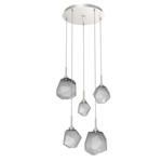 Gem Round Multi Light Pendant - Metallic Beige Silver / Smoke