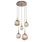 Gem Round Multi Light Pendant - Flat Bronze / Bronze