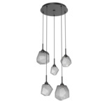 Gem Round Multi Light Pendant - Matte Black / Smoke