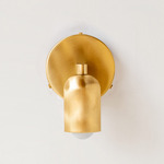 Fixed Down Wall Sconce - Brass / Brass