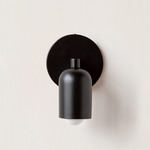 Fixed Down Slim Wall Sconce - Black / Black