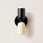 Up Down Slim Wall Sconce - Black Canopy / Black Upper Shade