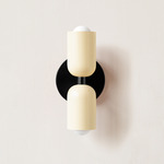 Up Down Slim Wall Sconce - Black Canopy / Bone Upper Shade