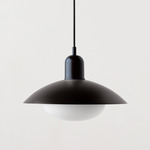 Arundel Mushroom Pendant - Black / Black Shade