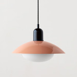 Arundel Mushroom Pendant - Black / Peach Shade